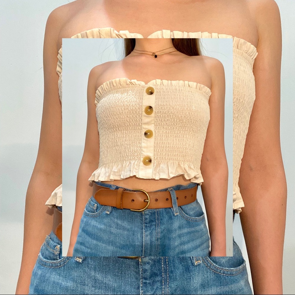 NEW W TAGS Pacsun Smocked Tube Top - S / Cream